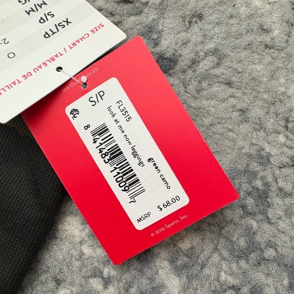 NWT $68! SPANX Look At Me Now Leggings SZ Small, Green Camo. - Picture 4 of 5